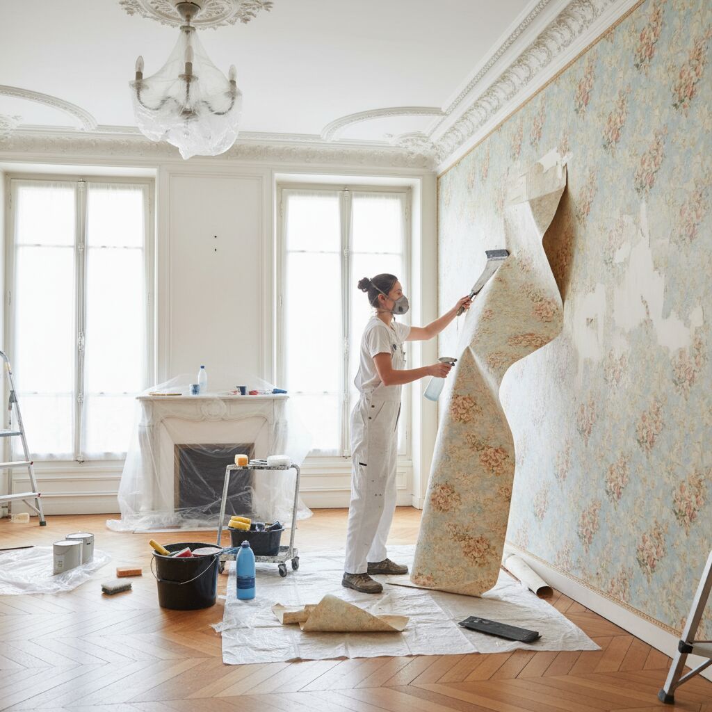 peindre mur après avoir enlevé papier peint