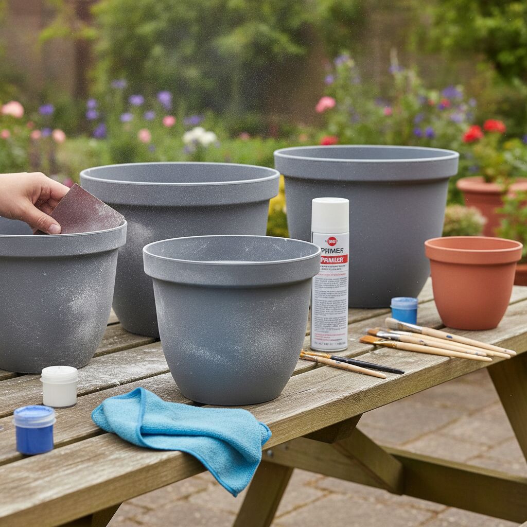 personnaliser peindre des pots de fleurs en plastique